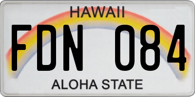 HI license plate FDN084