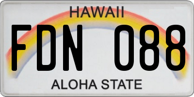 HI license plate FDN088