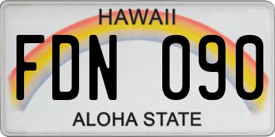 HI license plate FDN090