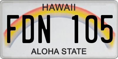 HI license plate FDN105