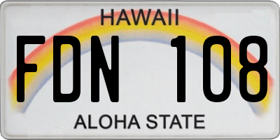 HI license plate FDN108