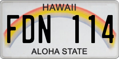 HI license plate FDN114