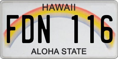 HI license plate FDN116