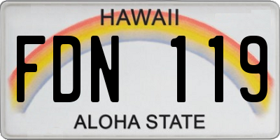 HI license plate FDN119