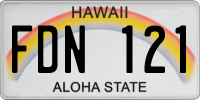 HI license plate FDN121