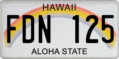 HI license plate FDN125