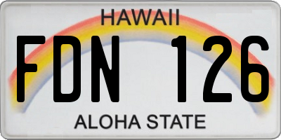 HI license plate FDN126