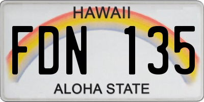 HI license plate FDN135