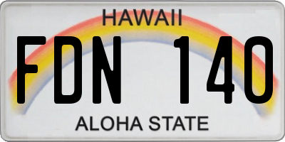 HI license plate FDN140