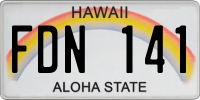 HI license plate FDN141