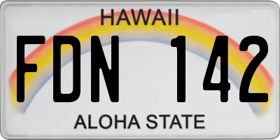 HI license plate FDN142