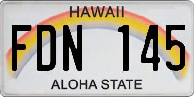 HI license plate FDN145