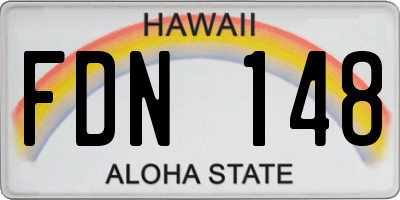 HI license plate FDN148