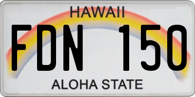 HI license plate FDN150