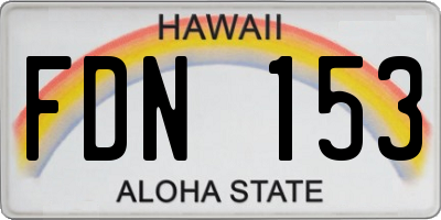 HI license plate FDN153
