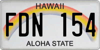 HI license plate FDN154