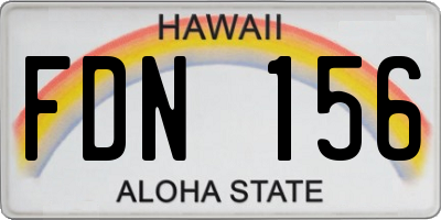 HI license plate FDN156