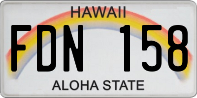 HI license plate FDN158