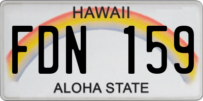 HI license plate FDN159