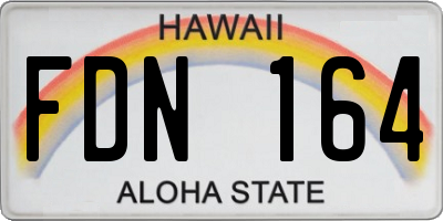 HI license plate FDN164
