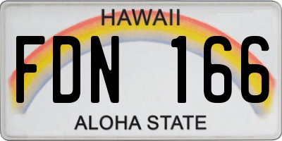 HI license plate FDN166