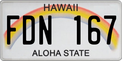 HI license plate FDN167