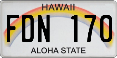 HI license plate FDN170