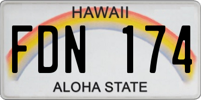 HI license plate FDN174