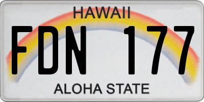 HI license plate FDN177