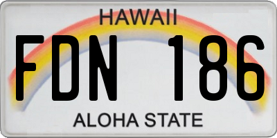 HI license plate FDN186