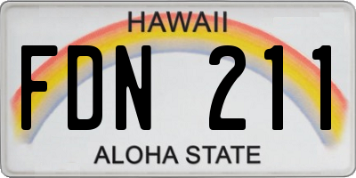 HI license plate FDN211