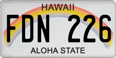 HI license plate FDN226