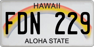 HI license plate FDN229