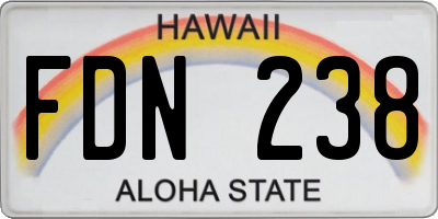 HI license plate FDN238
