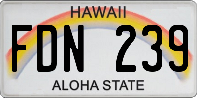 HI license plate FDN239