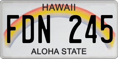 HI license plate FDN245