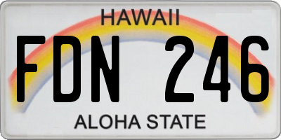 HI license plate FDN246