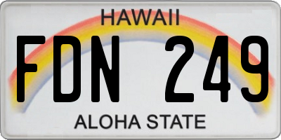 HI license plate FDN249