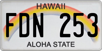 HI license plate FDN253