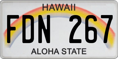 HI license plate FDN267