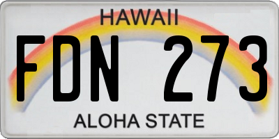 HI license plate FDN273