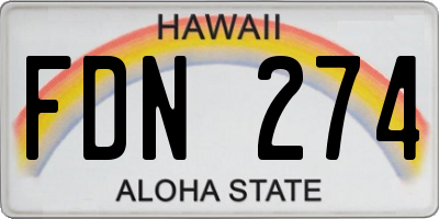 HI license plate FDN274