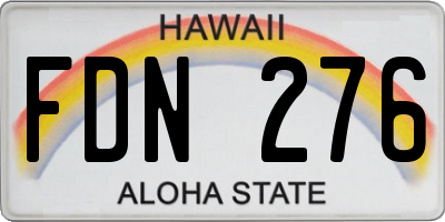 HI license plate FDN276