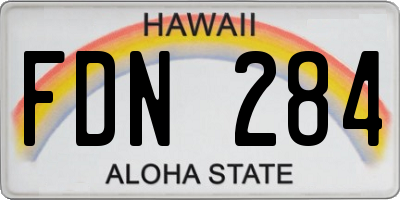 HI license plate FDN284