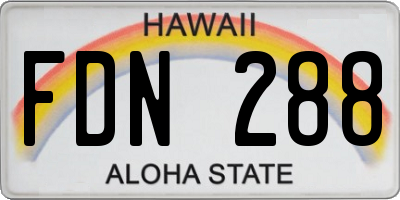HI license plate FDN288