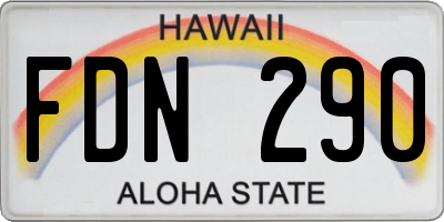 HI license plate FDN290