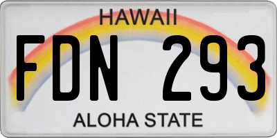 HI license plate FDN293