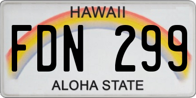 HI license plate FDN299