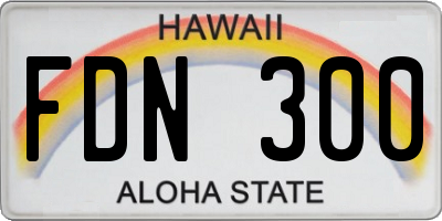 HI license plate FDN300