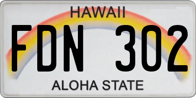 HI license plate FDN302